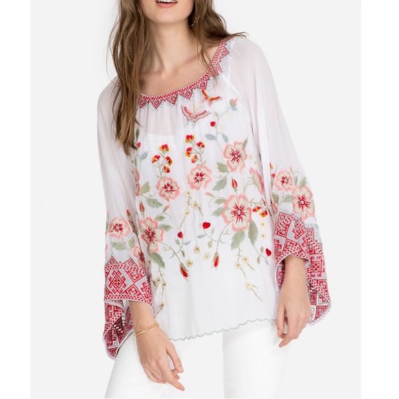 Johnny Was Grace embroidered kimono sleeve tunic top small NWT - Picture 1 of 11